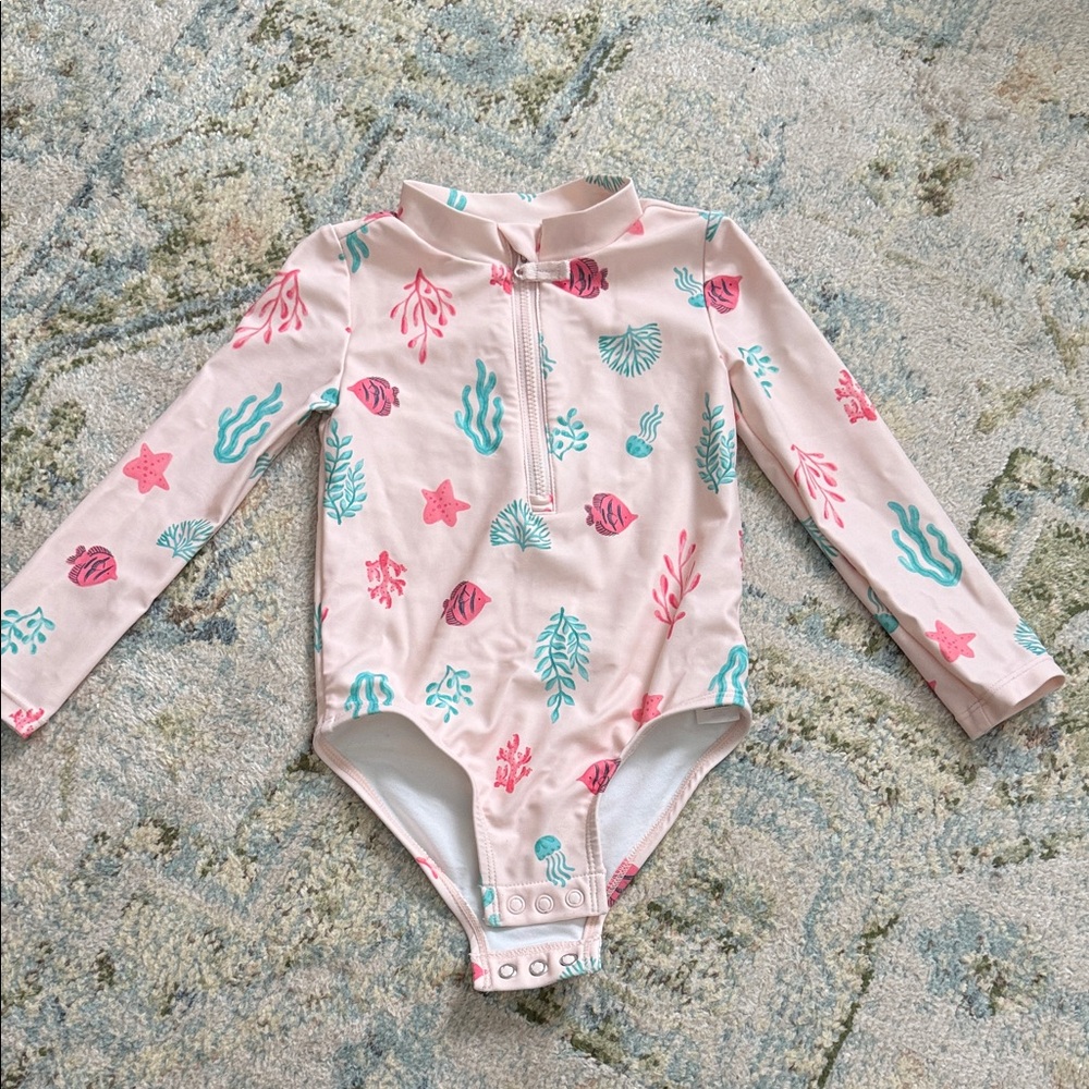 Carter's Pink and Teal Sea Life Rashguard